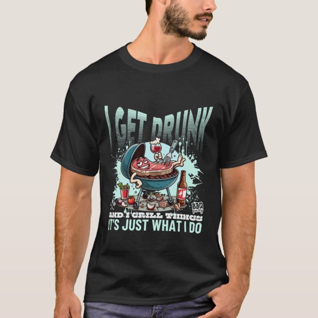 Camiseta Eu pego bebado e grelho pensa (Frente)