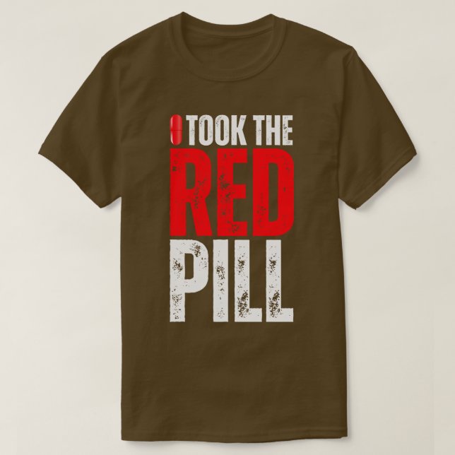 Camiseta Eu peguei a pílula vermelha (Frente do Design)