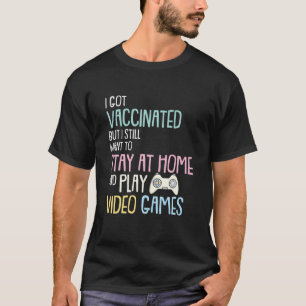Camiseta Eu Peguei Jogos Vacinados Engraçado Jogando Vídeo 
