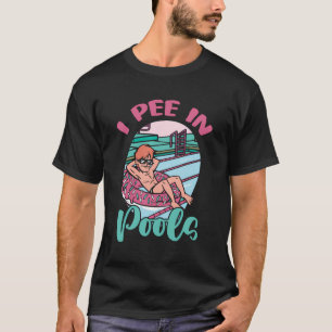 Camiseta Eu Peito Em Piscinas Públicas Festa De Nadação Eng