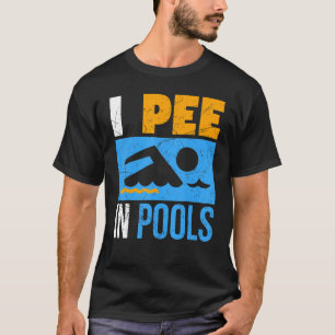 Camiseta Eu Peito Nas Piscinas Nadador Engraçado Nadador Na