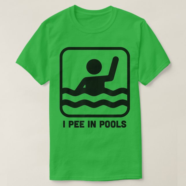 Camiseta Eu Peito Nas Piscinas Sinal De Nadação Engraçado (Frente do Design)
