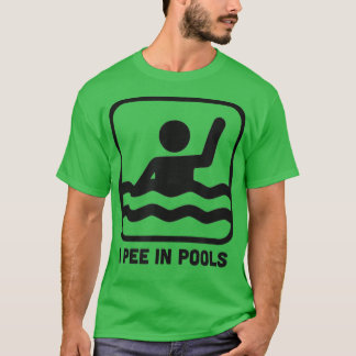 Camiseta Eu Peito Nas Piscinas Sinal De Nadação Engraçado