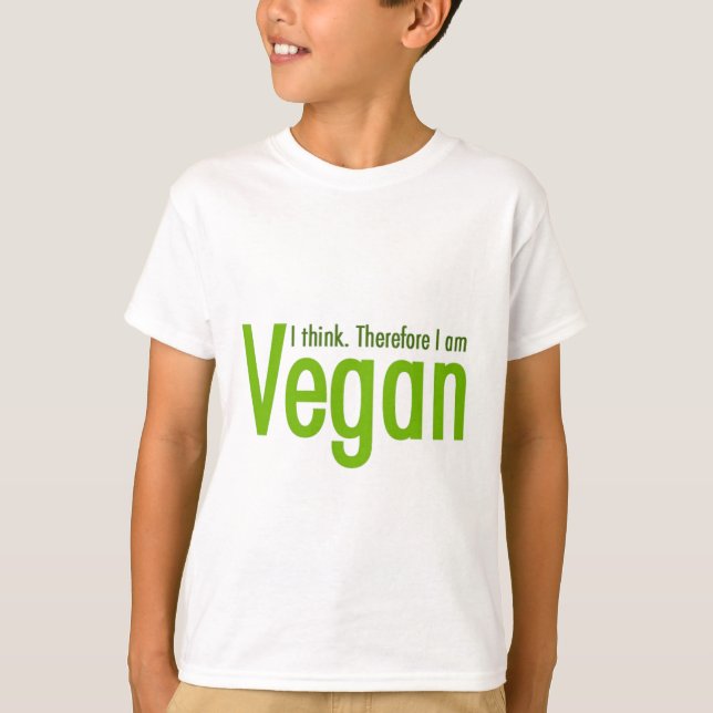 Camiseta Eu penso.  Conseqüentemente eu sou Vegan (Frente)