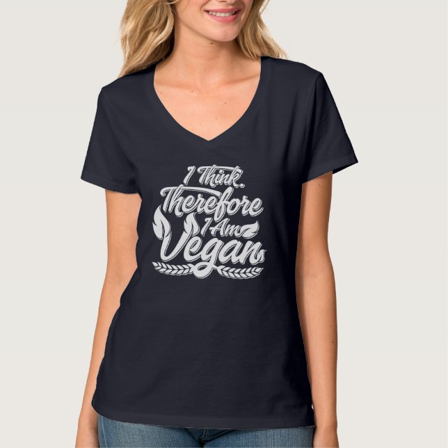 Camiseta Eu Penso, Portanto Sou Vegano (Frente)
