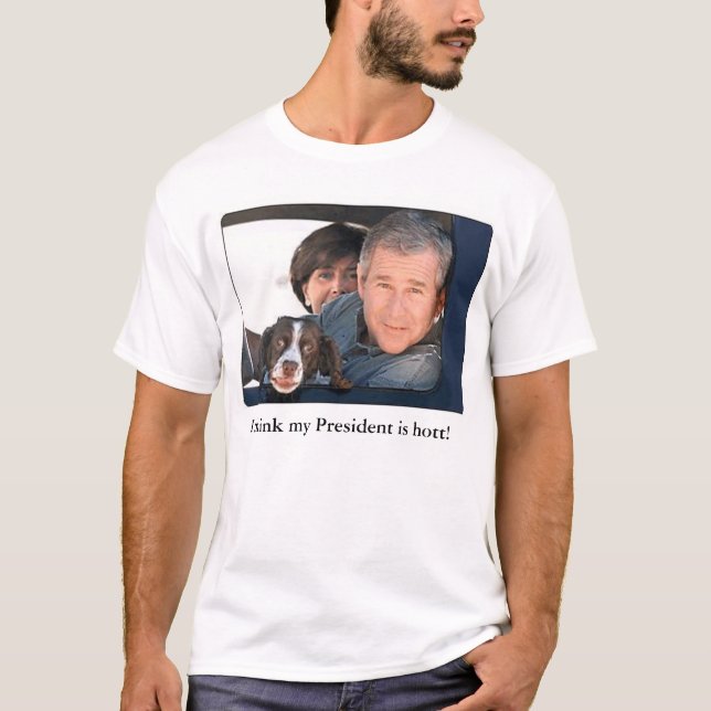 Camiseta Eu penso que meu presidente é Hott 2 (Frente)