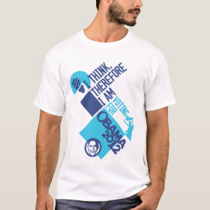 Camiseta Eu penso Threfore que eu sou - para Obama