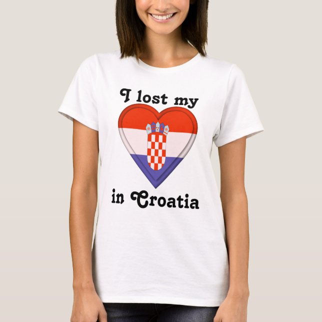 Camiseta Eu perdi meu coração em Croatia (Frente)