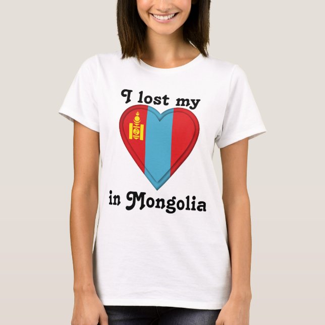 Camiseta Eu perdi meu coração em Mongolia (Frente)