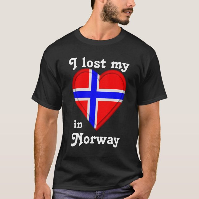 Camiseta Eu perdi meu coração em Noruega (Frente)