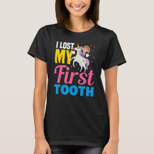 Camiseta Eu Perdi Meu Primeiro Dente Unidorn Dente Fadas De