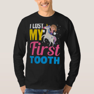 Camiseta Eu Perdi Meu Primeiro Dente Unidorn Dente Fadas De