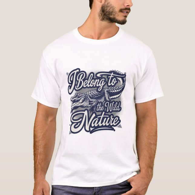 Camiseta Eu Pertenço Ao Alligador Natural Americano Selvage (Frente)