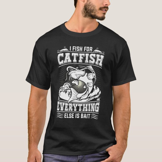 Camiseta Eu pescando Bagre tudo mais é Isca Flat (Frente)