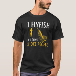 Camiseta Eu Pesco com Mosca para Não Estrangular Pessoas co