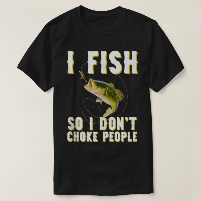 Camiseta Eu pesco para não engasgar Pessoas (Frente do Design)