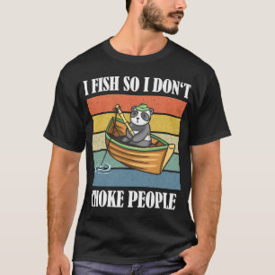 Camiseta Eu Pesco Para Não Estrangular Pessoas Que Pescam