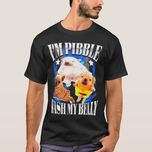 Camiseta Eu Pibble Lavo Meu Frenchie Bulldog De Barriga  (Frente)