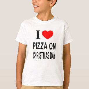 CAMISETA EU ❤️ PIZZA NO DIA DO NATAL EU AMO PIZZA NO CRISTO
