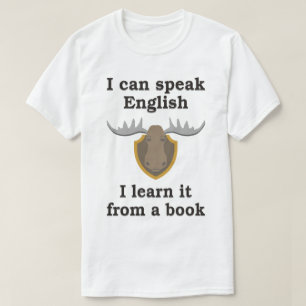 CAMISETA EU POSSO FALAR O INGLÊS, MIM APRENDO-O DE UM LIVR