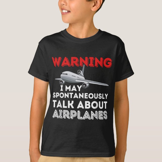Camiseta Eu Posso Falar Sobre Aviões - Piloto E Avião Engra (Frente)