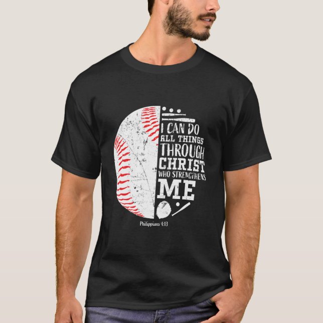 Camiseta Eu Posso Fazer Todas As Coisas De Beisebol Oferece (Frente)