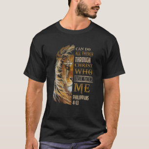 Camiseta Eu Posso Fazer Tudo Através Da Bíblia Cristo Filip