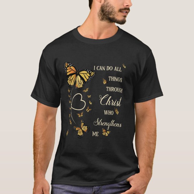Camiseta Eu Posso Fazer Tudo Através Da Manteiga De Cristo (Frente)
