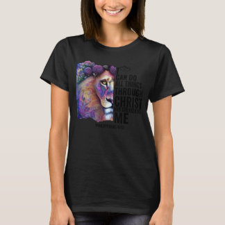 Camiseta Eu Posso Fazer Tudo Através De Cristos De Leão De 