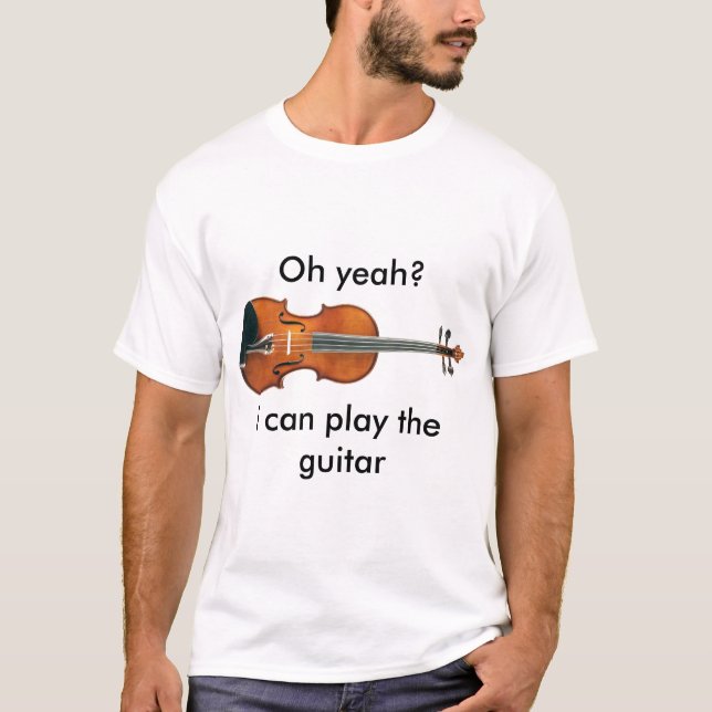 Camiseta Eu posso jogar a guitarra (Frente)