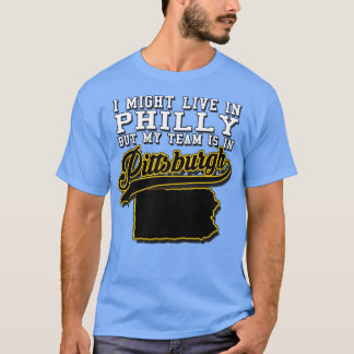 Camiseta Eu posso morar em Filadélfia mas minha equipe está