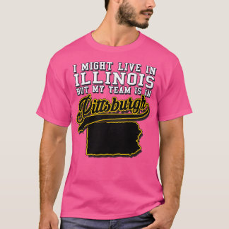 Camiseta Eu posso morar em Illinois, mas minha equipe está