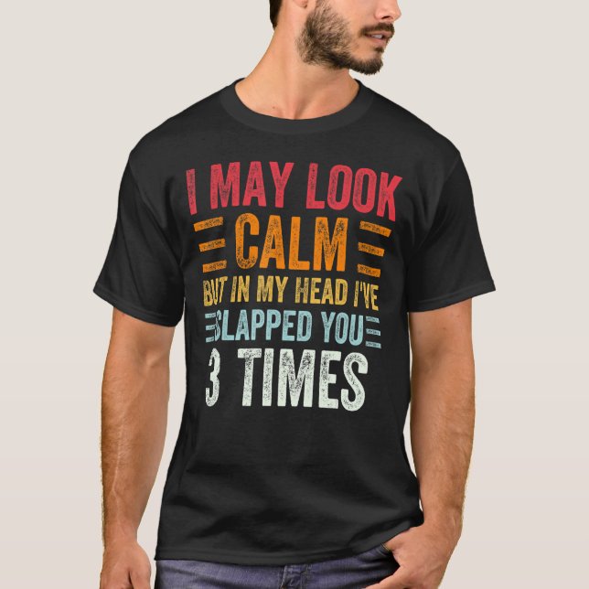 Camiseta Eu posso parecer calma, mas na minha cabeça eu te  (Frente)