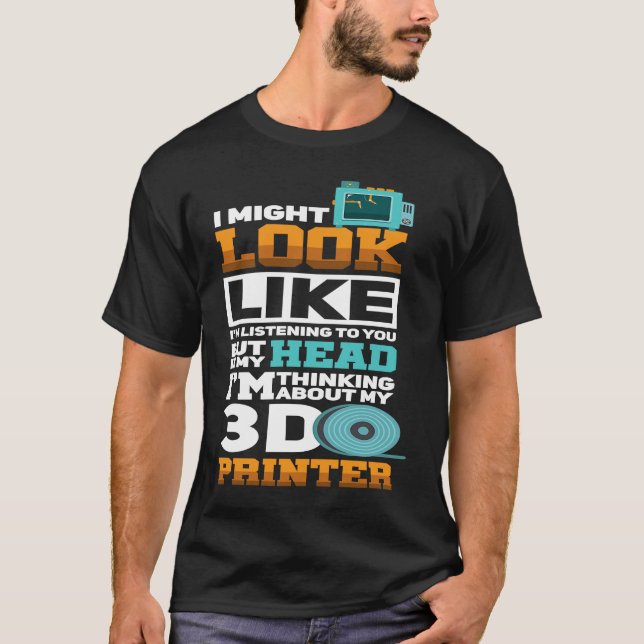 Camiseta Eu posso parecer que estou ouvindo você de forma e (Frente)