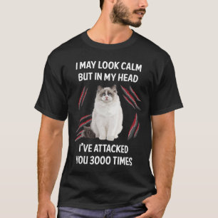 Camiseta Eu Posso Parecer um Gato Ragdoll Calmo 01