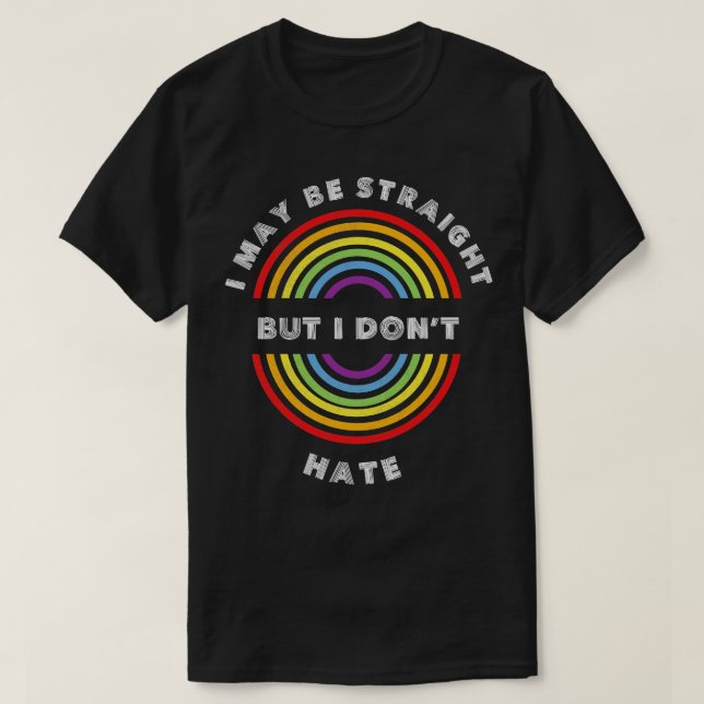 Camiseta Eu posso ser Hetero, mas eu não odeio orgulho LGBT (Frente do Design)