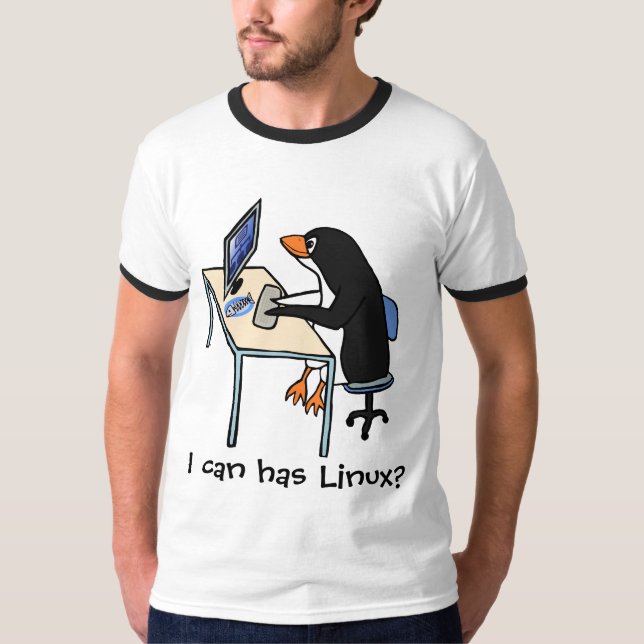 Camiseta Eu posso tenho Linux? (Frente)