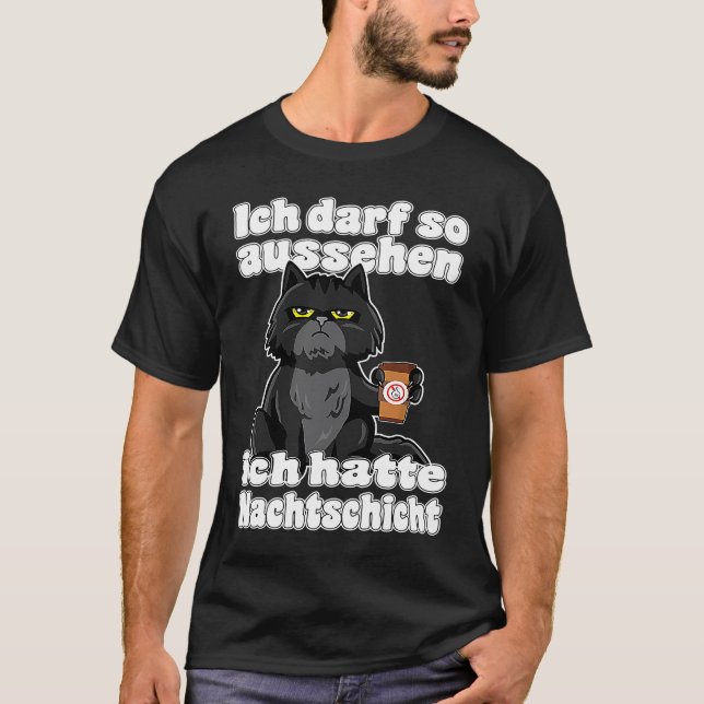 Camiseta Eu posso ver Eu tive Nightshift Cat (Frente)