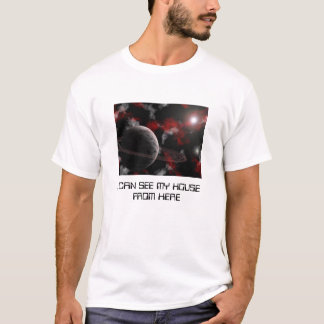 CAMISETA EU POSSO VER MINHA CASA DE AQUI