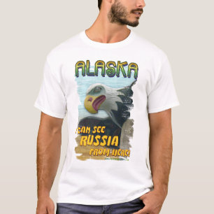Camiseta Eu posso ver Rússia de aqui