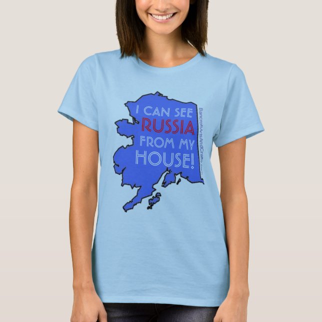 CAMISETA EU POSSO VER RÚSSIA DE MINHA CASA! (Frente)