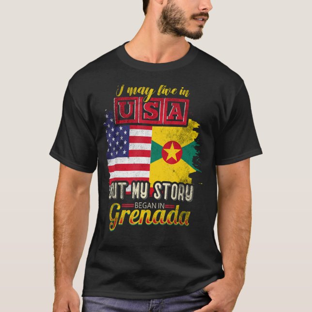 Camiseta Eu Posso Viver Nos Eua Mas Minha História Começou  (Frente)