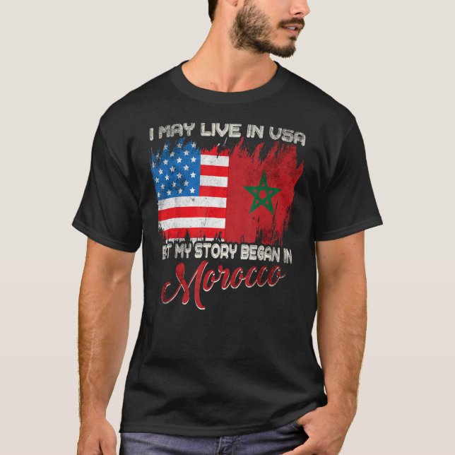 Camiseta Eu Posso Viver Nos Eua Mas Minha História Começou  (Frente)