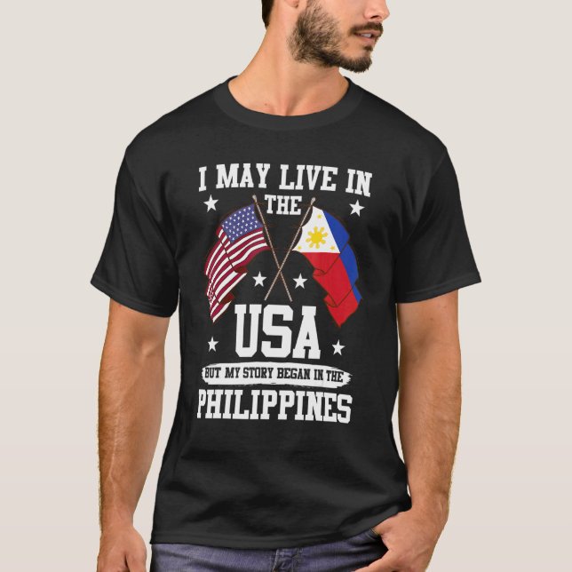 Camiseta Eu Posso Viver Nos Eua Mas Minha História Começou  (Frente)