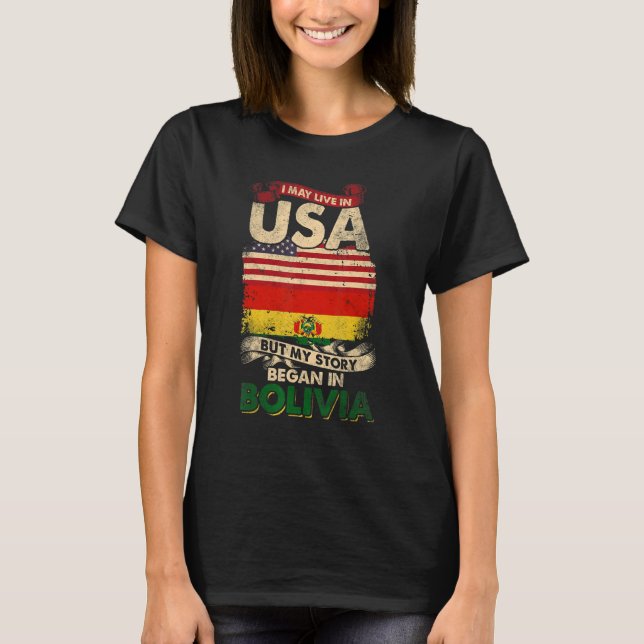 Camiseta Eu Posso Viver Nos Eua Mas Minha História Começou  (Frente)