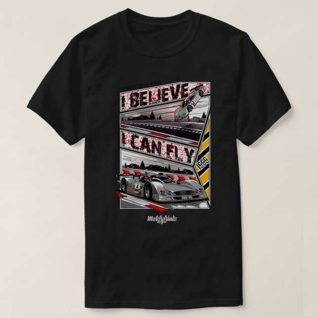 Camiseta Eu posso voar com o CLK GTR branco (Frente do Design)