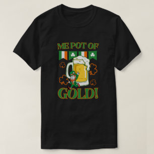 Camiseta Eu pote de cerveja de irish dourada