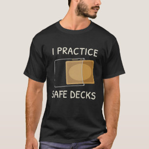 Camiseta Eu Pratico Decks Seguros Cartão de Troca Jogo Pun