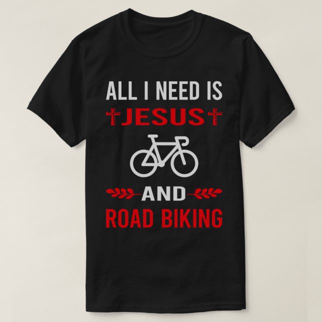 Camiseta Eu Preciso De Jesus E Bicicleta Rodoviária (Frente do Design)