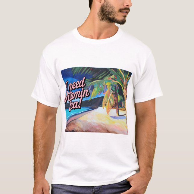 Camiseta Eu Preciso de Mar de Vitamina (Frente)